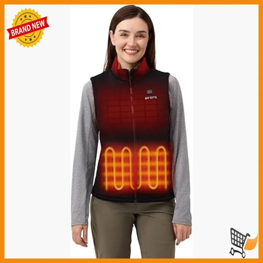 Heated Fleece Vest with Battery, 4-Zone Warming, Machine Washable, Regular Fit